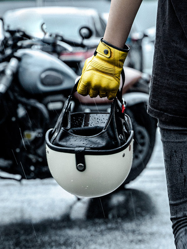 Retro Vintage Half Face Motorcycle Helmet with Glasses