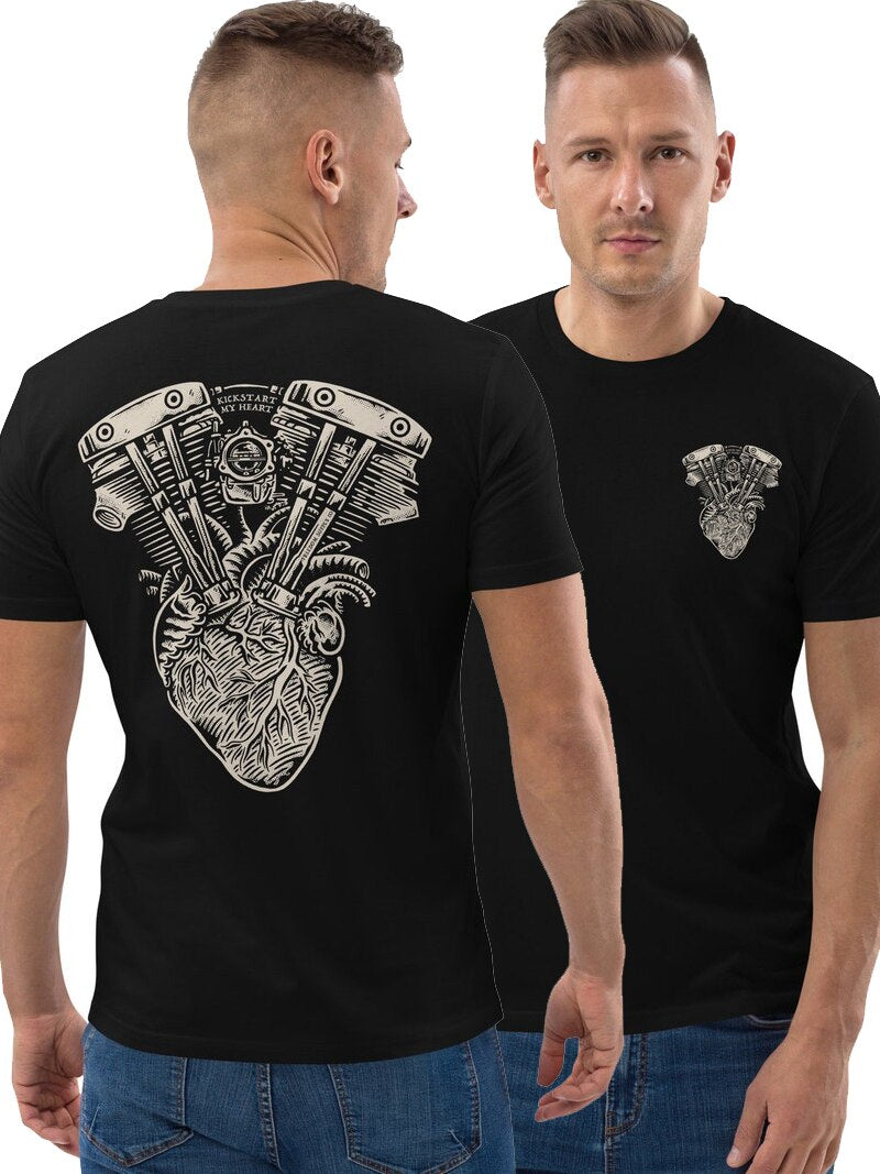 Black VTwin Engine Cotton Tshirt