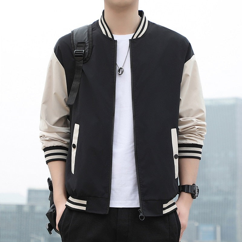 Stand Collar Korean Style  Baseball Jacket