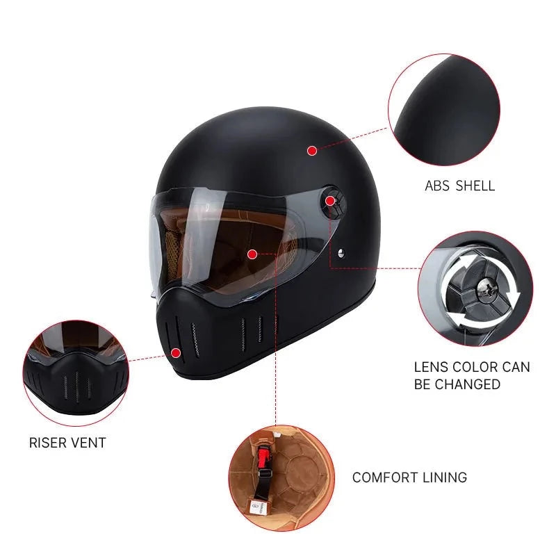 Cruisers Motorcycle Full Face Retro Helmet