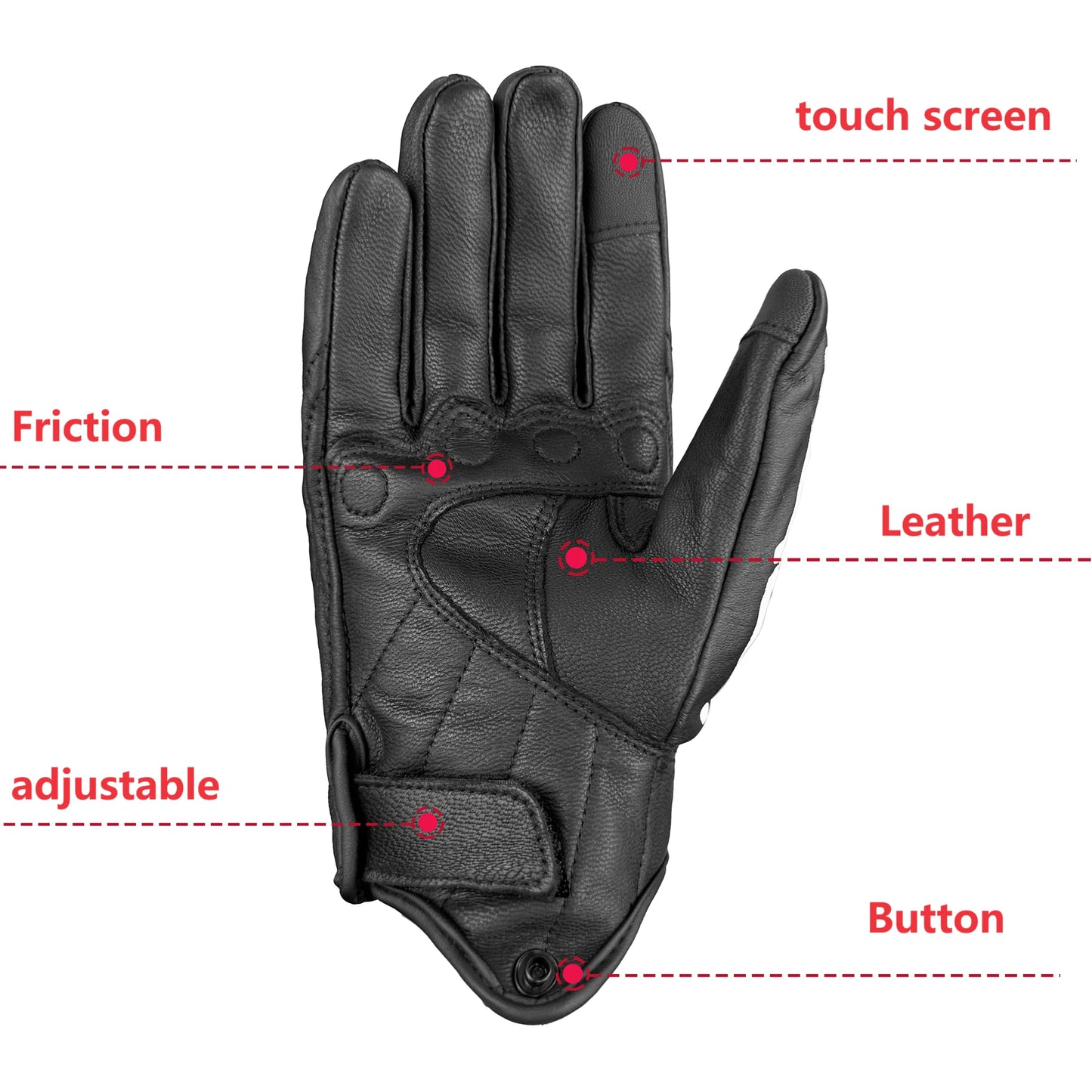 Skull Design Touch Screen Motorcycle Gloves