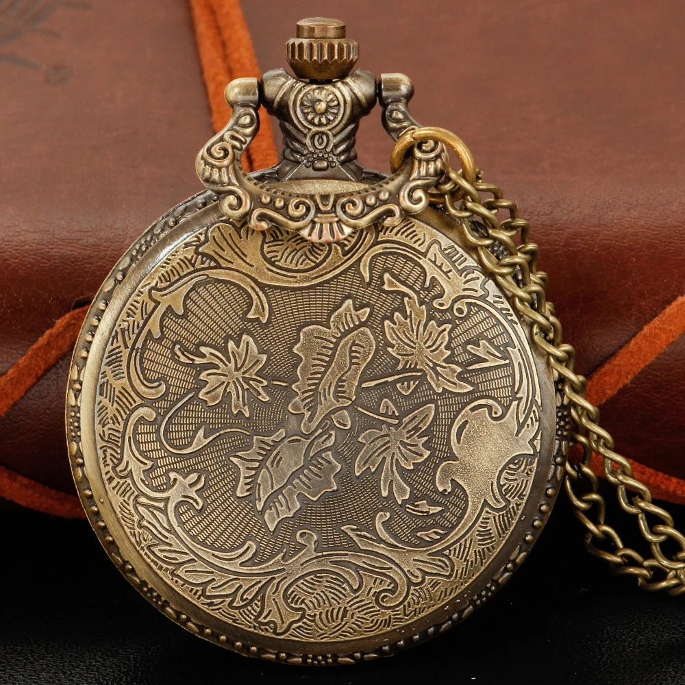 Vintage Classic HD Skull Logo Round Pocket Watch