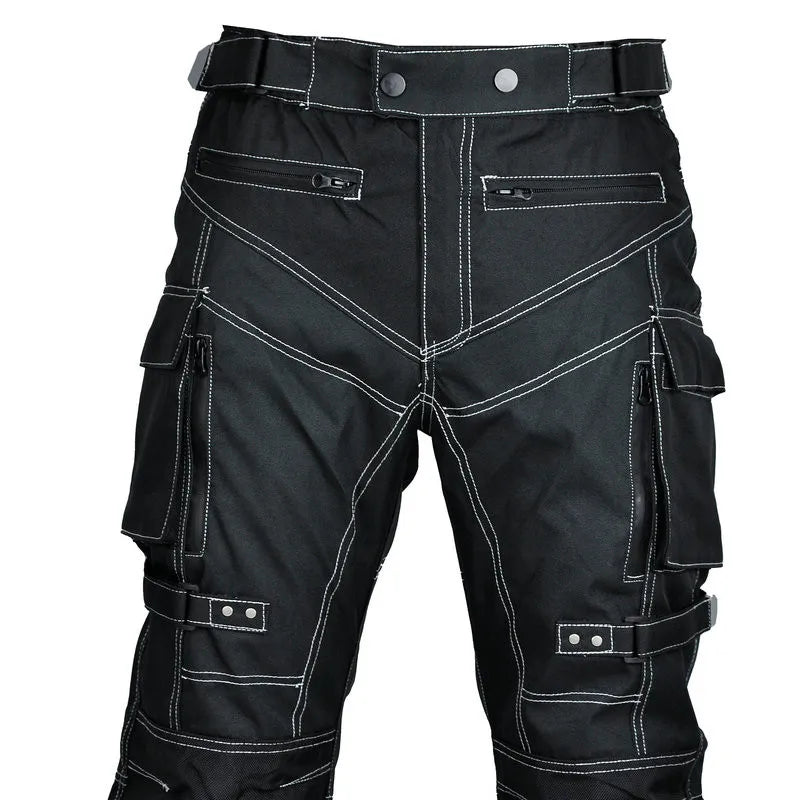 Motorcycle Riding Anti-fall Reflective Strips Multi-Pocket Jeans