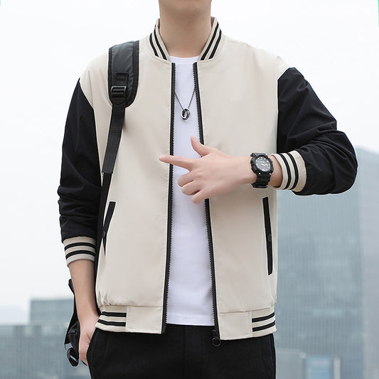 Stand Collar Korean Style  Baseball Jacket