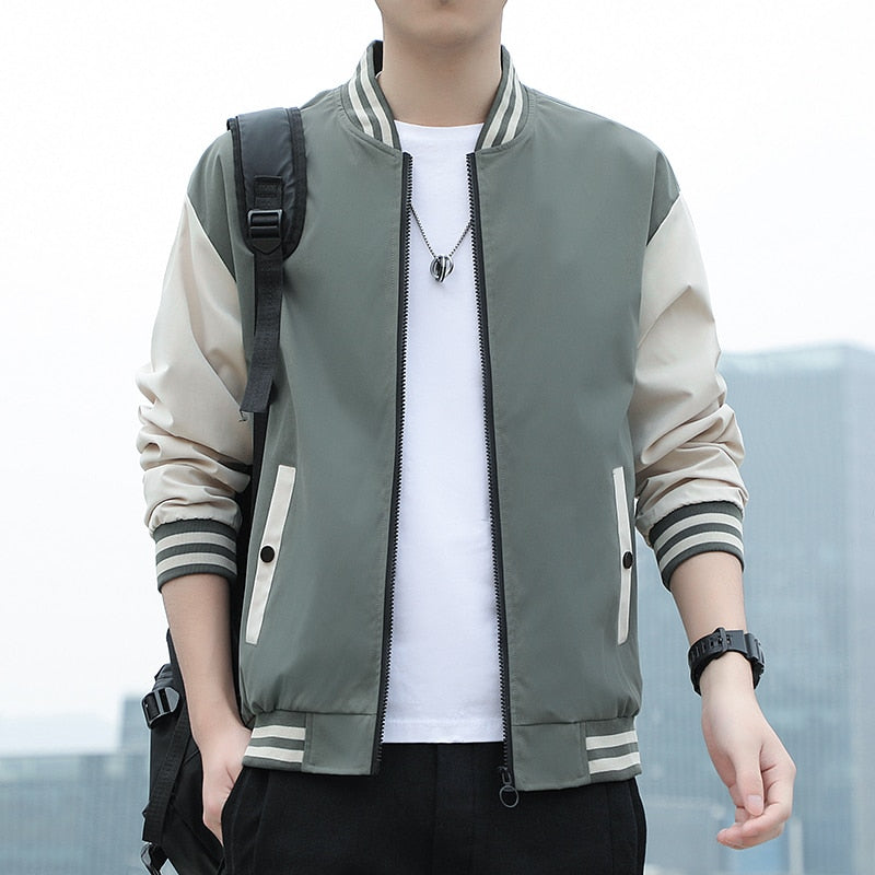 Stand Collar Korean Style  Baseball Jacket