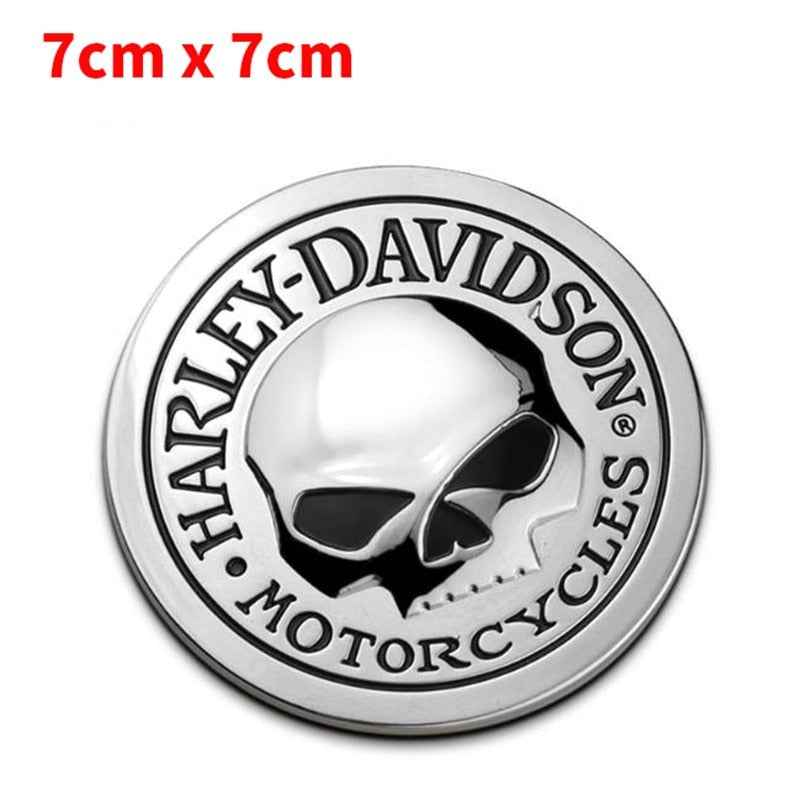 Motorcycles Metal HD Skull Sticker