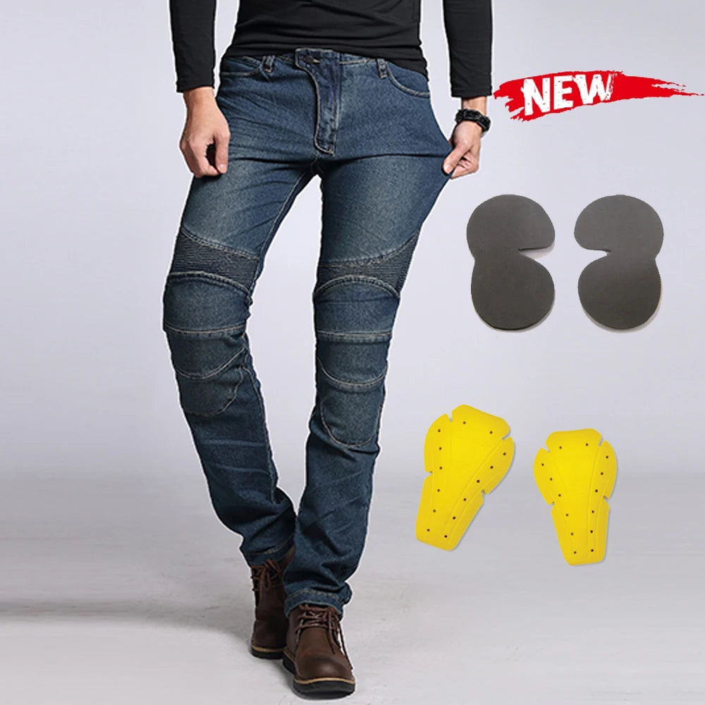 Motorcycle Riding Jeans with Knee Hip Pads