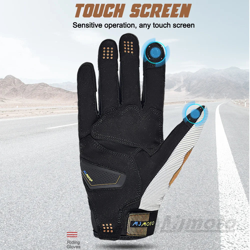 Black Brown Breathable Motocross Gloves