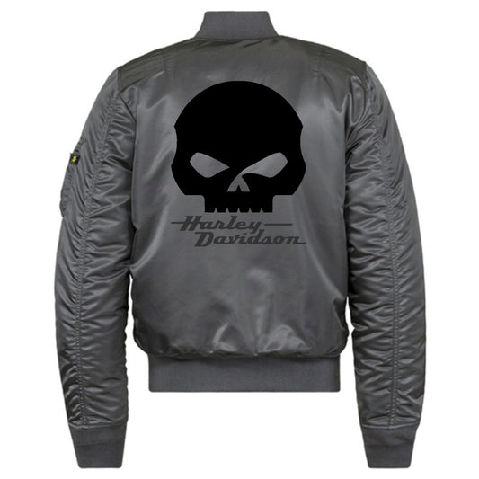 Punk Skull H D Logo Bomber Jacket