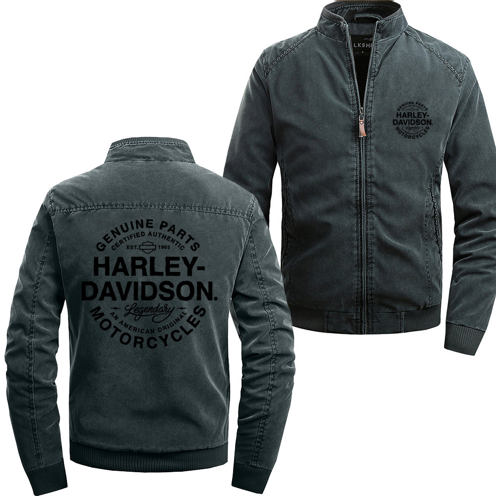 Stand Collar H D Genuine Logo Cotton Jacket