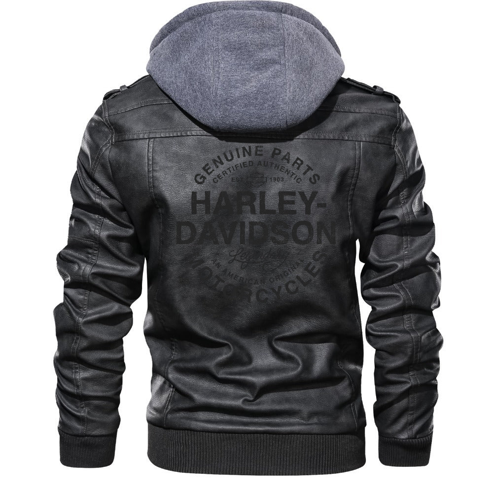 Harley davidson hooded online leather jacket