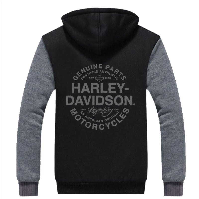 H D Genuine Logo Warm Fleece Hoodie