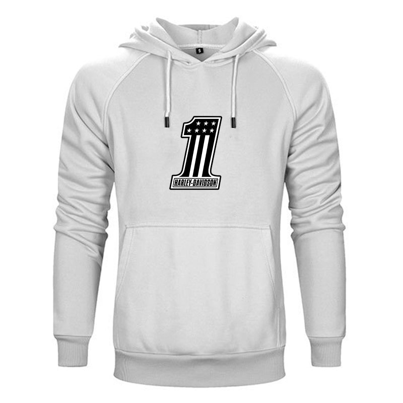 H D One Logo Both Side Print Cotton Hoodie