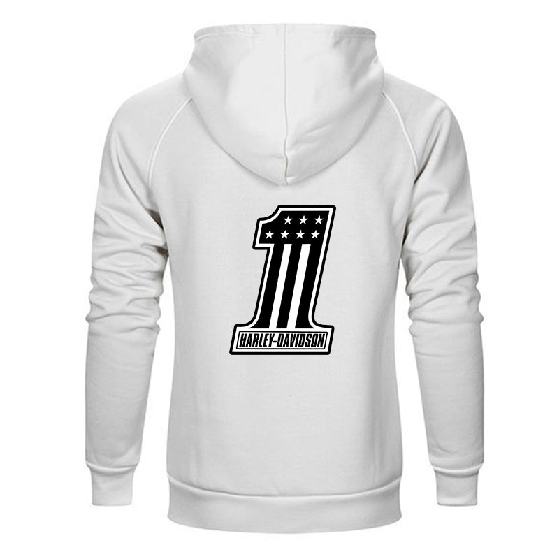 H D One Logo Both Side Print Cotton Hoodie