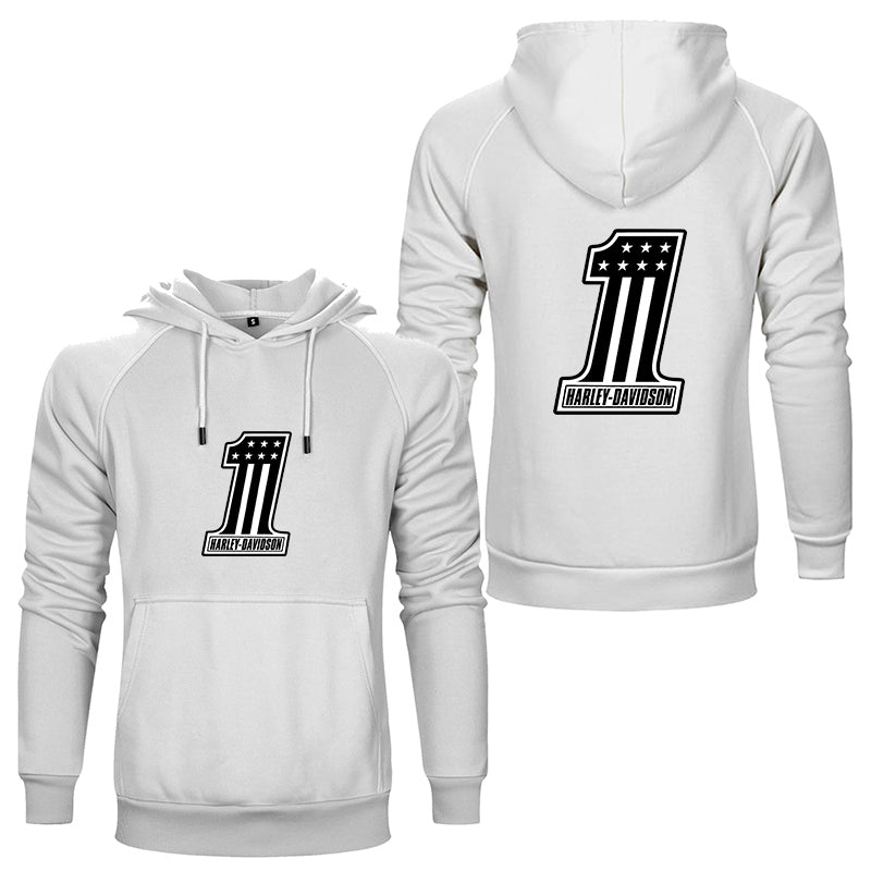 H D One Logo Both Side Print Cotton Hoodie