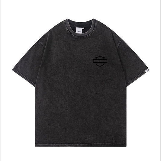 H D Outline Logo Washed Cotton Short Sleeve T-shirt