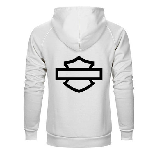 H D Logo Outline Both Side Print Cotton Hoodie