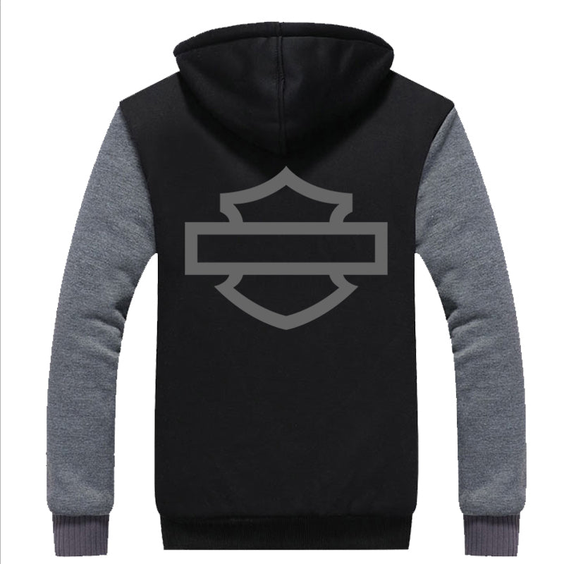 H D Outline Logo Warm Fleece Hoodie