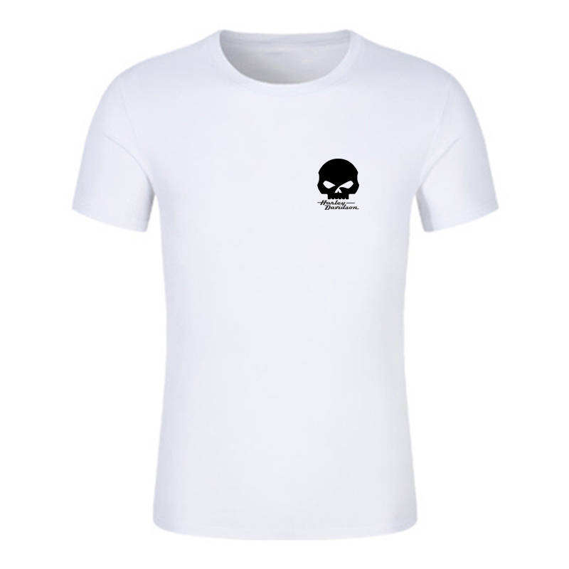 H D Punk Skull Logo Cotton Half Sleeve T-shirt