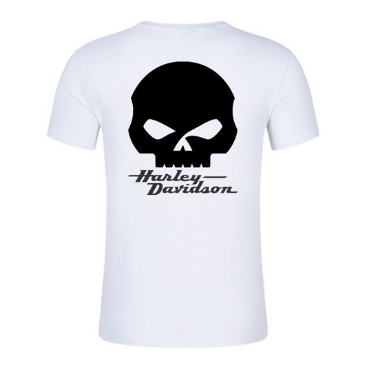 H D Punk Skull Logo Cotton Half Sleeve T-shirt