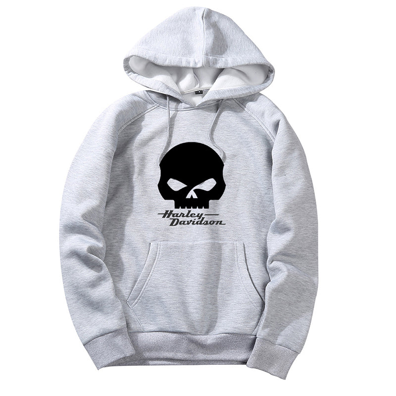 Punk Skull H D Logo Cotton Hoodie