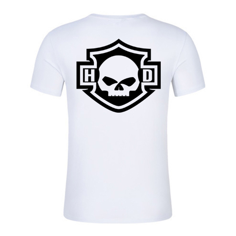 H D Skull Outline Logo Cotton Half Sleeve T-shirt