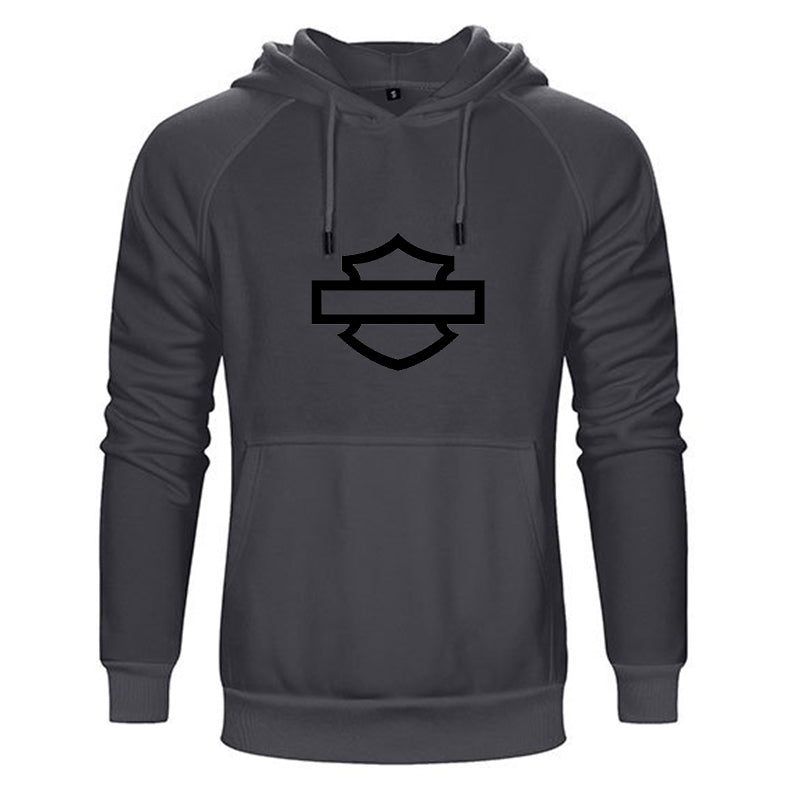 H D Logo Outline Both Side Print Cotton Hoodie