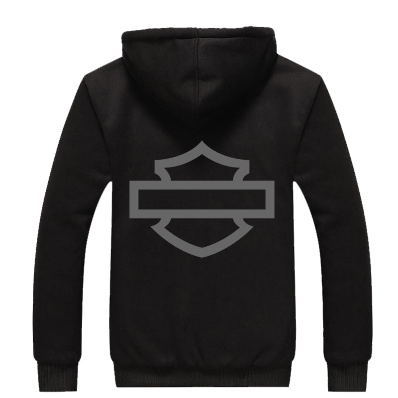 H D Outline Logo Warm Fleece Hoodie