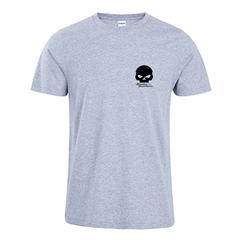 H D Punk Skull Logo Cotton Half Sleeve T-shirt