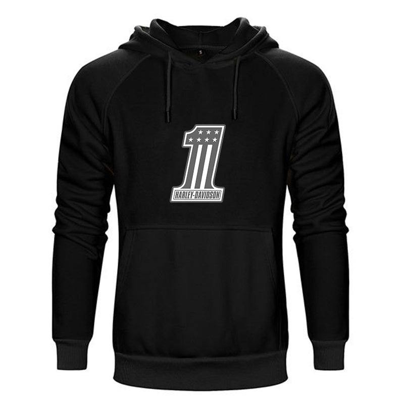 H D One Logo Both Side Print Cotton Hoodie