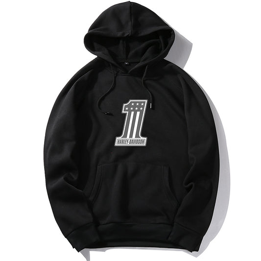 H D One Logo Cotton Hoodie