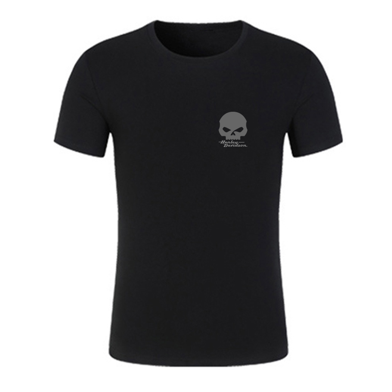 H D Punk Skull Logo Cotton Half Sleeve T-shirt