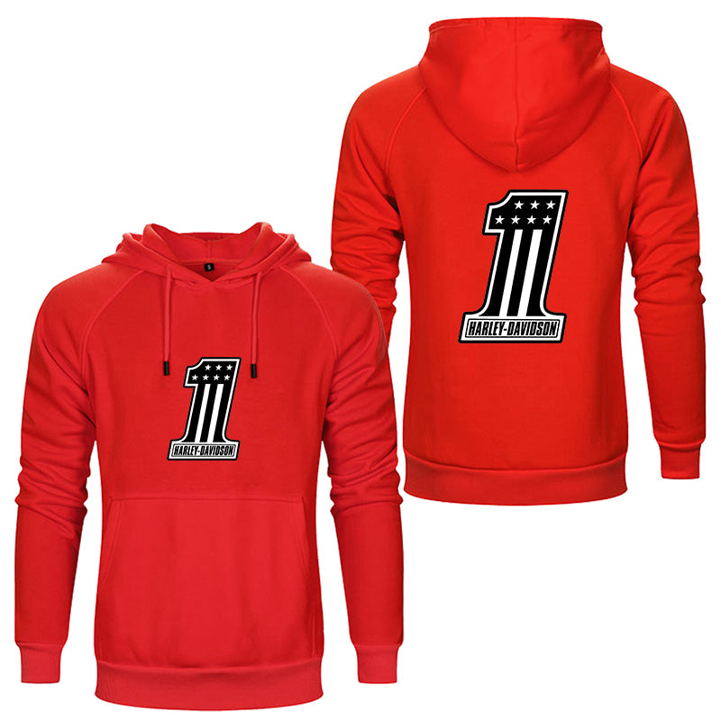 H D One Logo Both Side Print Cotton Hoodie