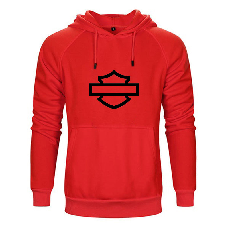 H D Logo Outline Both Side Print Cotton Hoodie