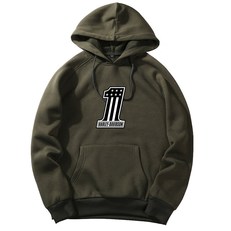 H D One Logo Cotton Hoodie