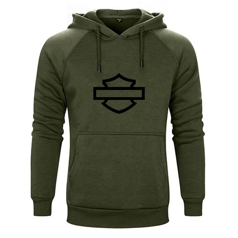 H D Logo Outline Both Side Print Cotton Hoodie