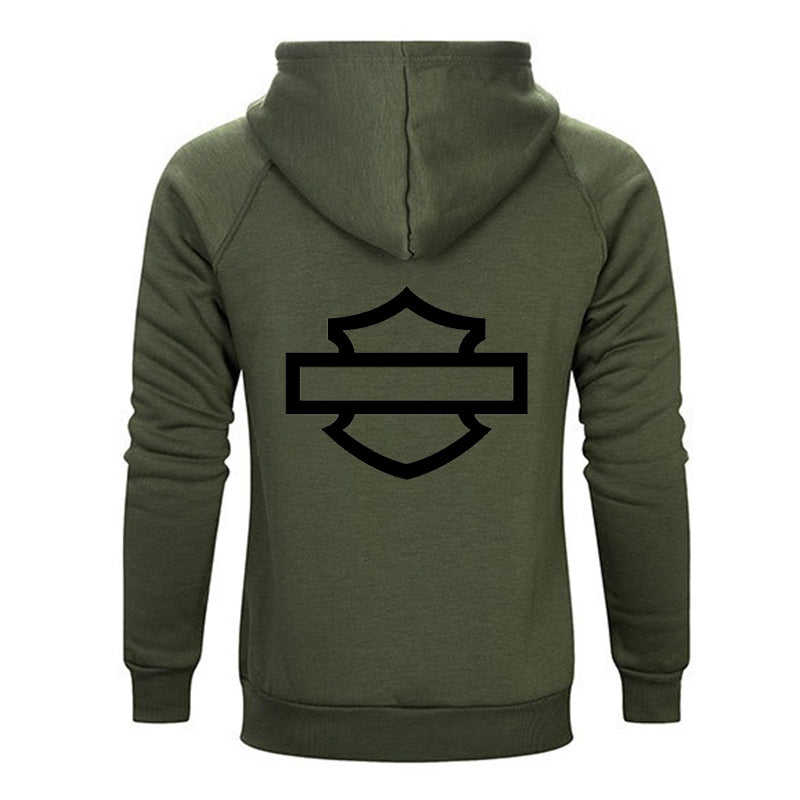 H D Logo Outline Both Side Print Cotton Hoodie