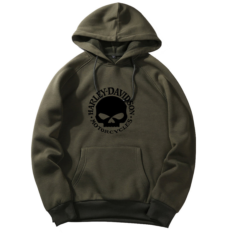 H D Skull Logo Cotton Hoodie