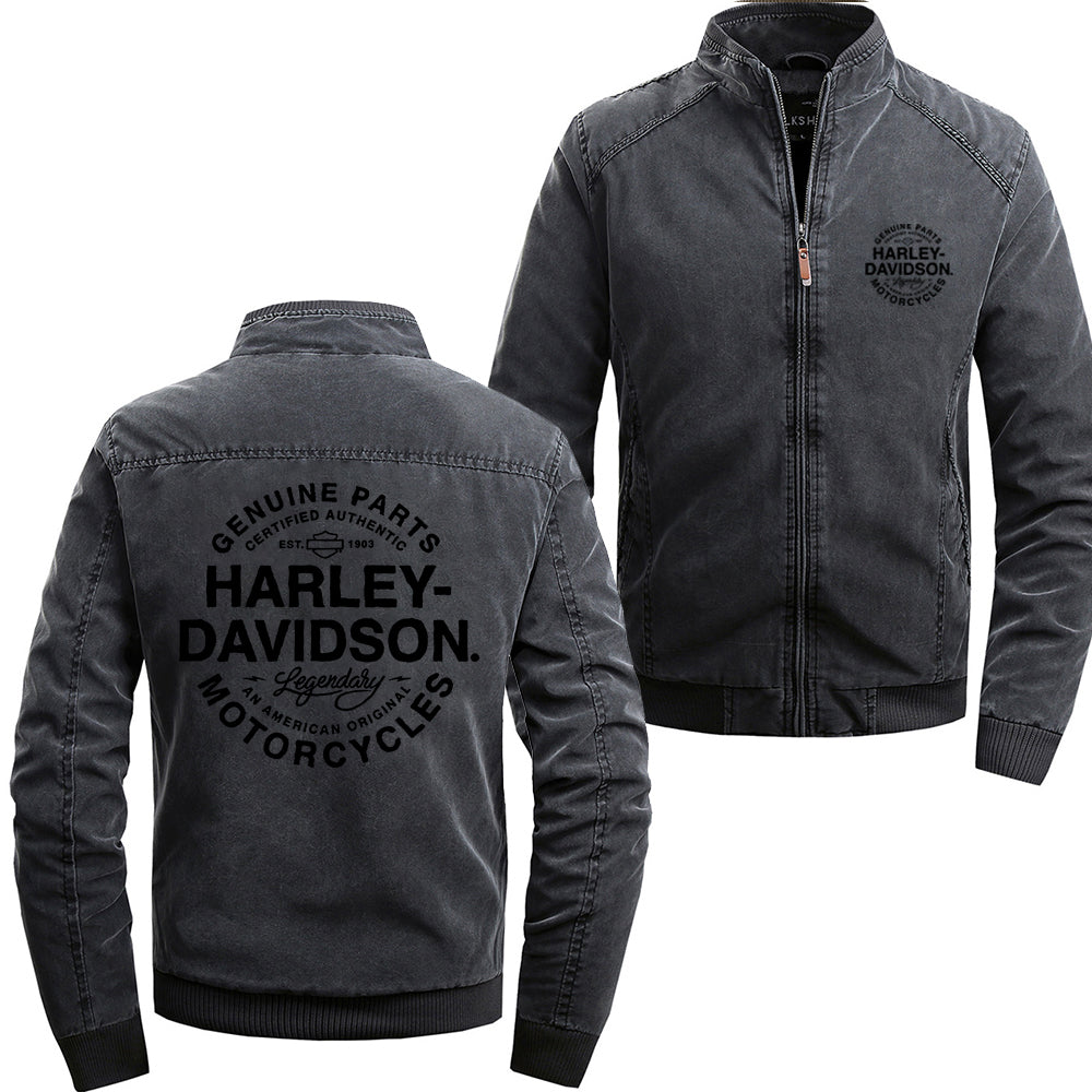 Stand Collar H D Genuine Logo Cotton Jacket