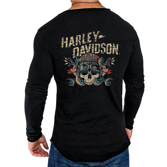 H D Skull Logo Long Sleeve T Shirt