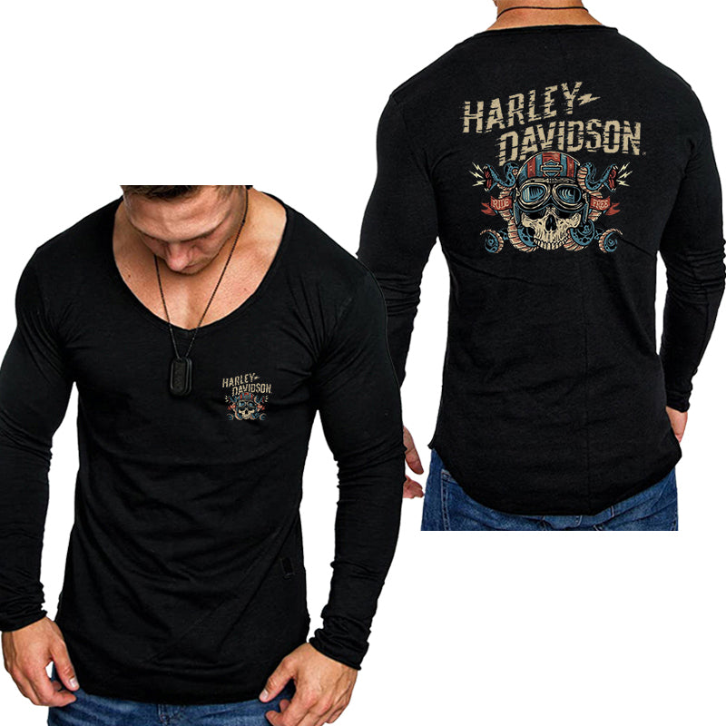 H D Skull Logo Long Sleeve T Shirt