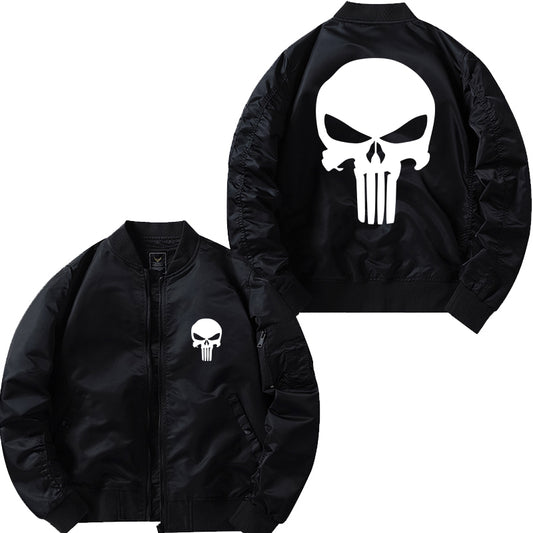 Punisher Skull Flying Zipper Bomber Jacket