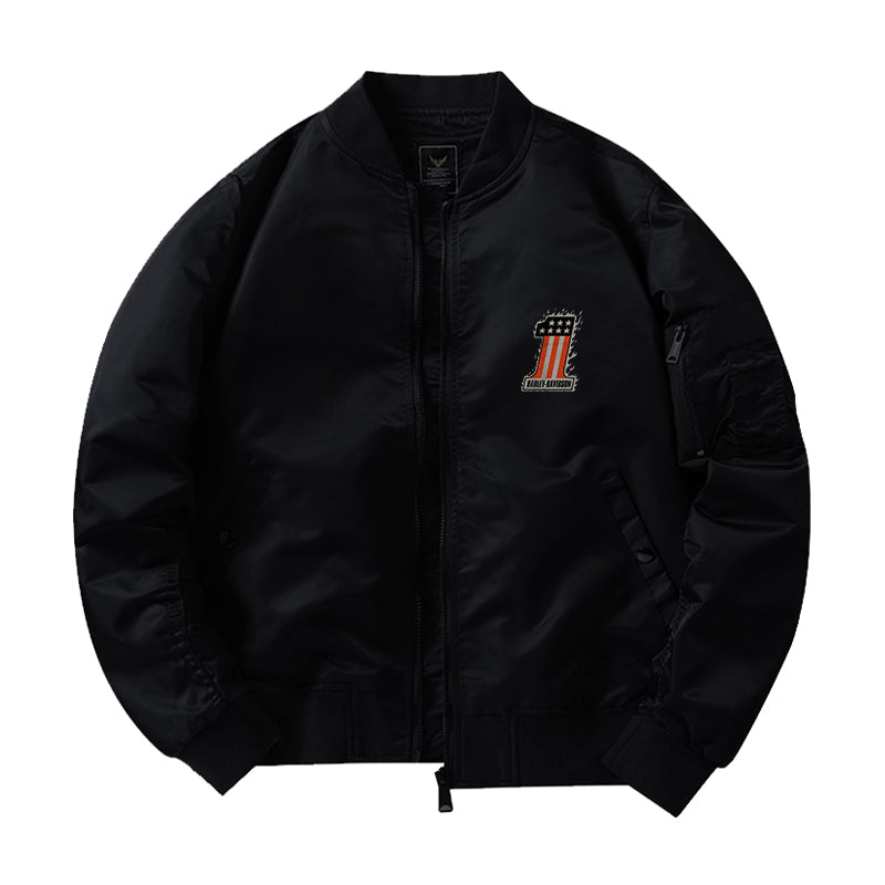 H D One Fire Design Bomber Jacket