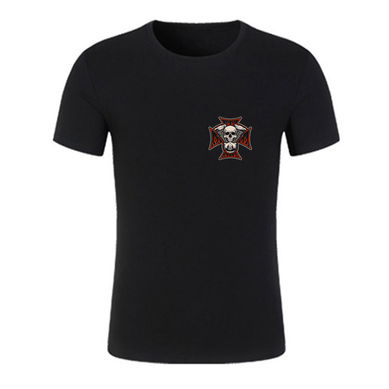 V-twin Skull Chopper Cotton Half Sleeve T-shirt