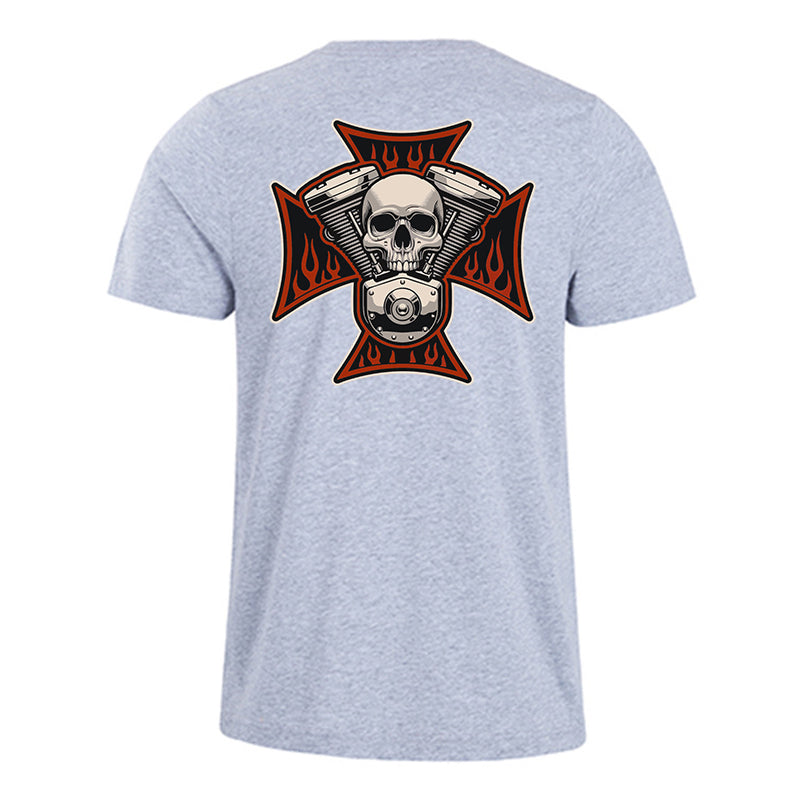 V-twin Skull Chopper Cotton Half Sleeve T-shirt