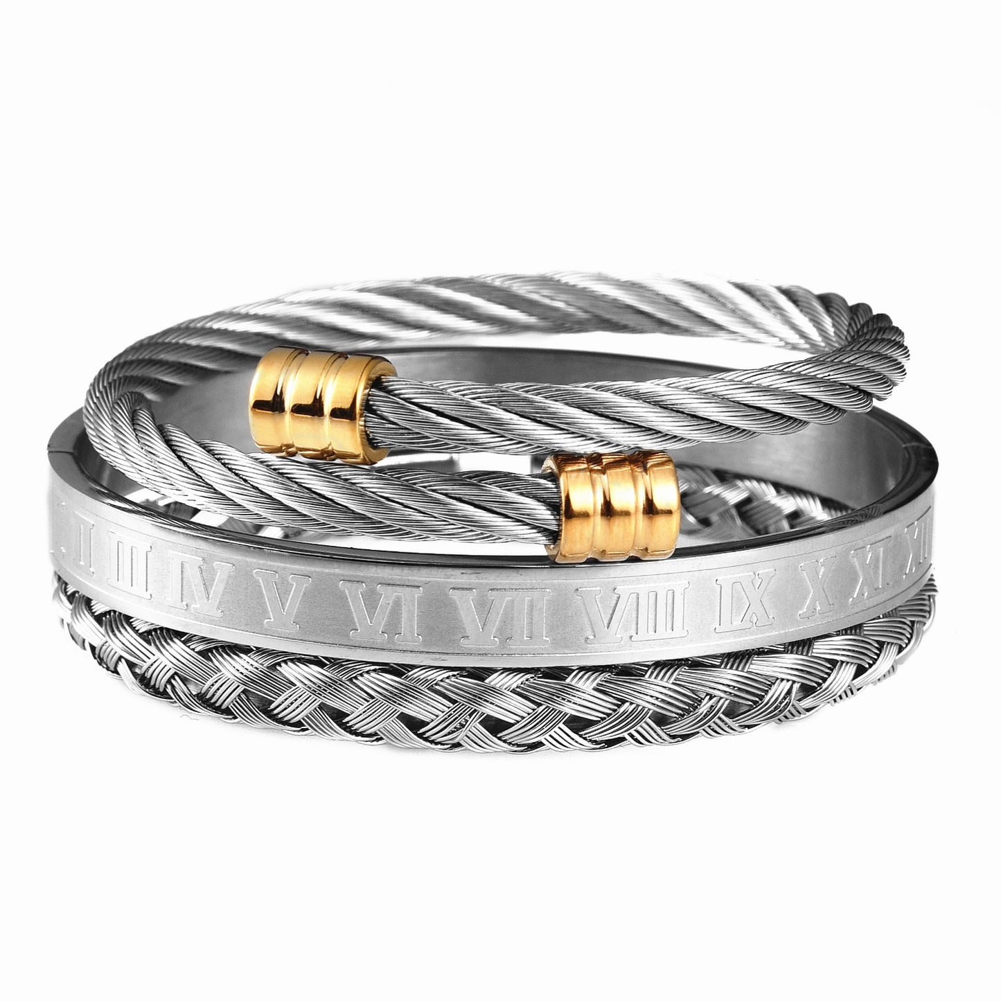 Luxury 3pcs/Set Stainless Steel Bracelet