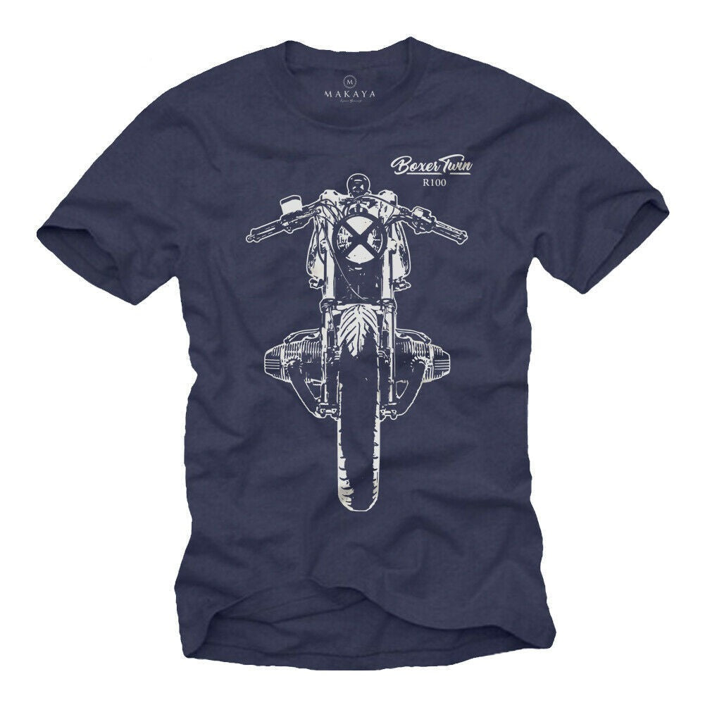 Blue Boxer Cafe Racer Motorcycle T-Shirt