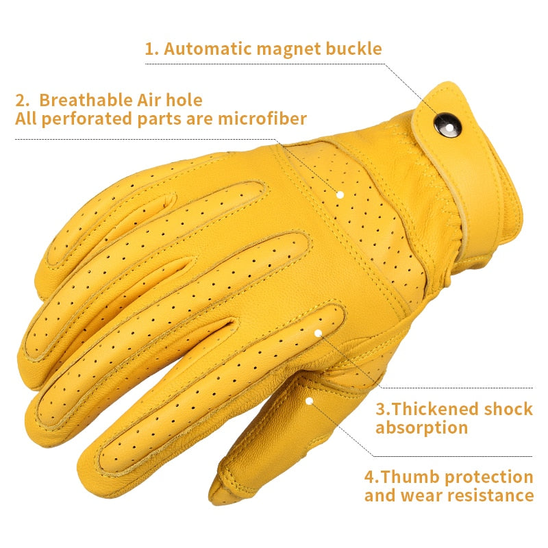 Breathable Non-slip Motorcycle Leather Gloves