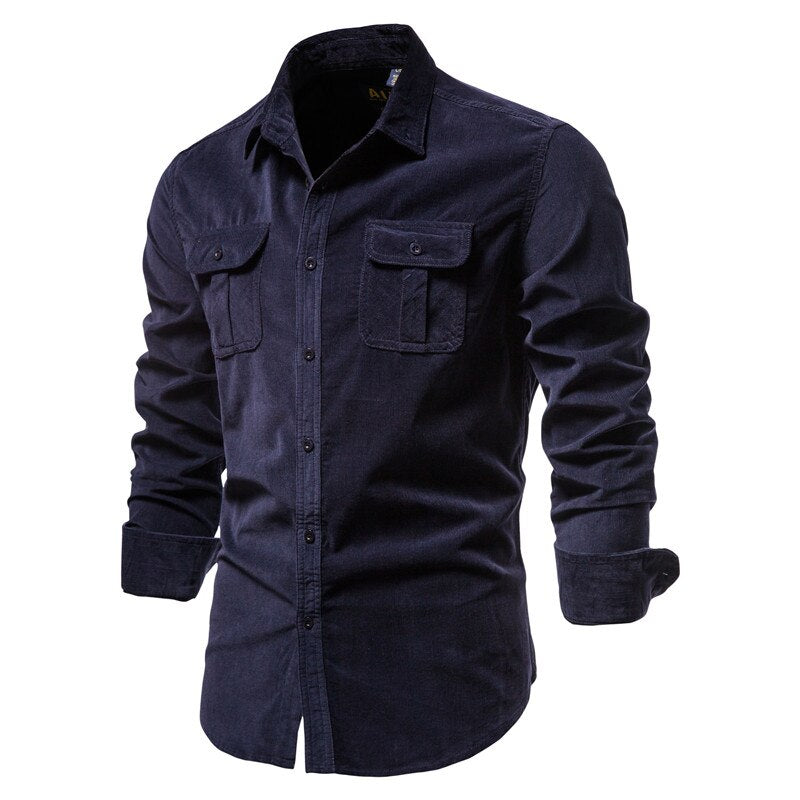 Corduroy Cotton Casual Slim Fit Shirt