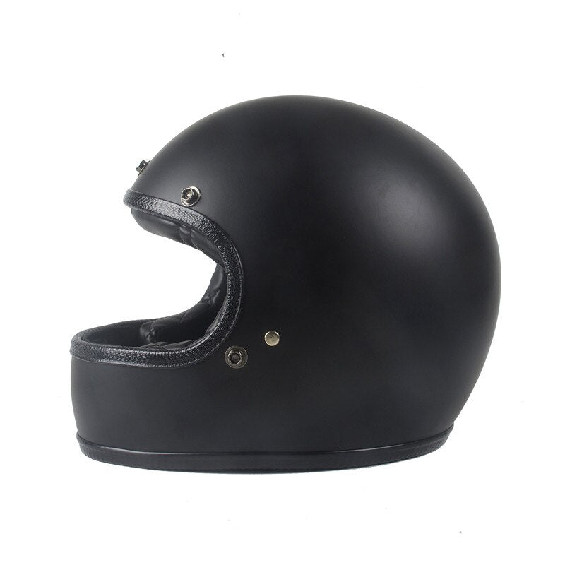 Matte Black Full Face Cruiser Vintage Motorcycle Helmet